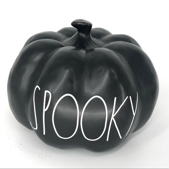 Rae Dunn Spooky Pumpkin Black Halloween Decor Large Letter - Picture 1 of 5